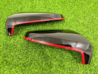 ครอบกระจก ISUZU Dmax 2020 ดำเงา+แดง (AOS)